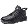 Winter Samt warme Baumwollschuhe Herren High-Top Lederschuhe Business Casual Herrenschuhe Leder dicksohlige Nordost große Baumwollschuhe Herren