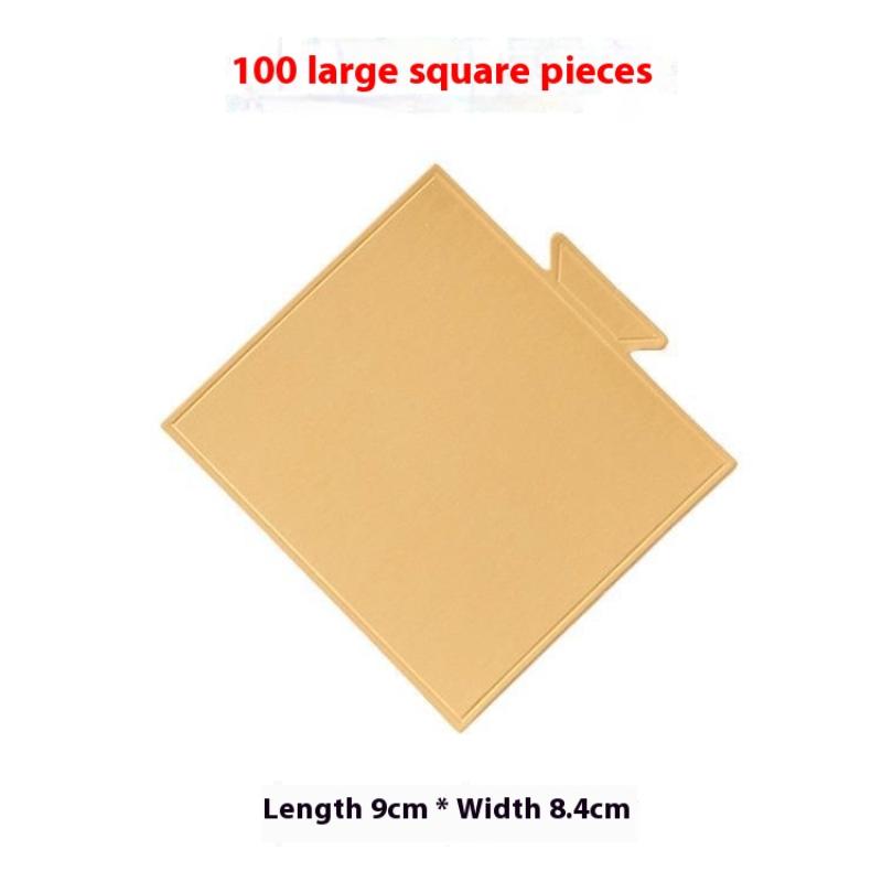 100pcs/set Cake Base Boards Paper Board Shape Dessert Tray Golden Mousse Mat Bottom Foam Christmas Cake Decoration Tools