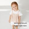 YEEHOO Girl's Faux Two-Piece Cotton Short Sleeve T-Shirt