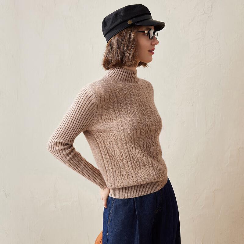 Komou Boca Women's Thickened Cashmere Half-Turtleneck Sweater