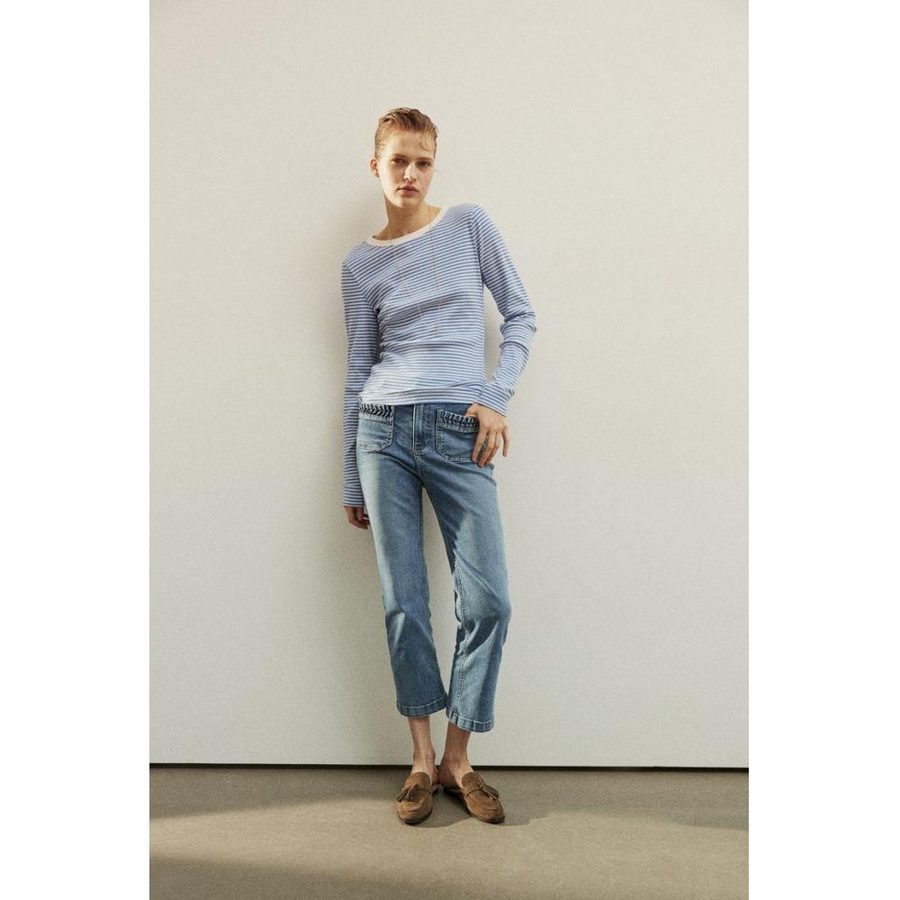 

Укороченные джинсы HM из денима синего цвета