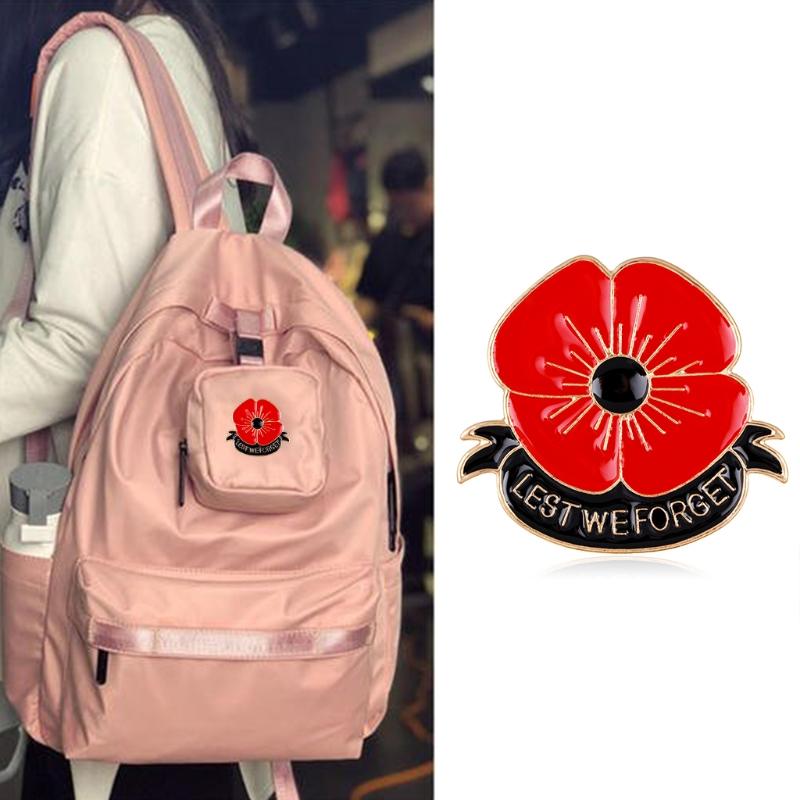 Red Poppy Pins Lapel Brooches Apparel Badges Pins for Women Girls On Veterans Day Memorial Day Remembrance Day Present