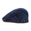 Men's and Women's Fashion Denim Hats Cotton Washed Denim Beret Retro Casual Cap Forward Hat