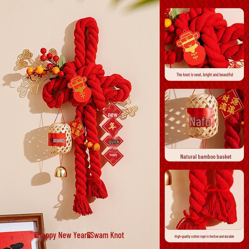 2025 New Year Snake-Themed Door Pendants: Fu Character & Wan Knot Decorative Ornaments