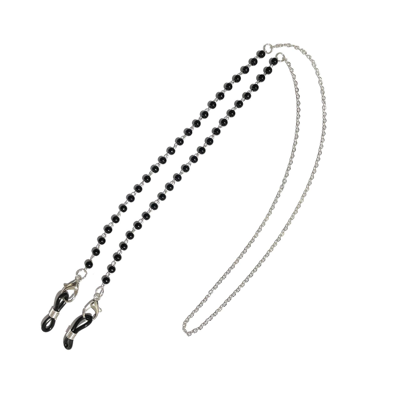 

Adjustable Glasses Chains With Beads Stylish Eyewear Cord For Women Mask Holder Protective Accessories B серебряный