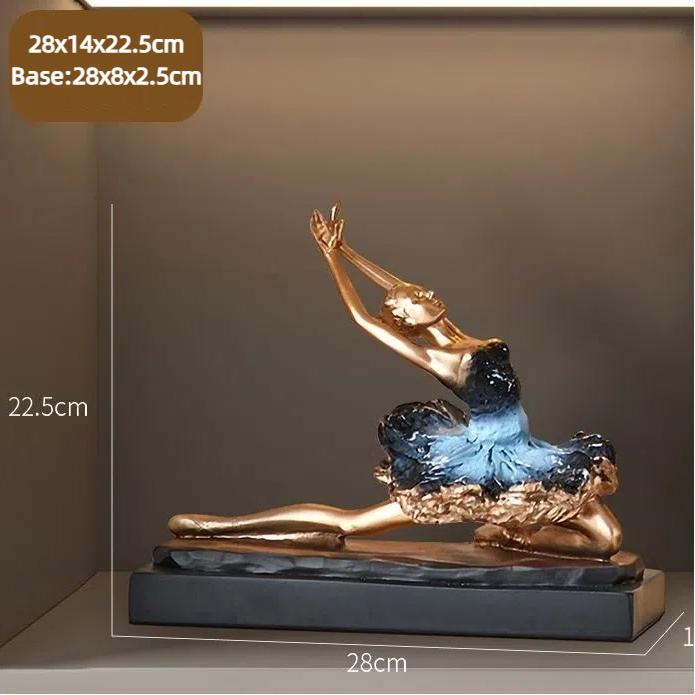 Elegant Resin Ballet Girl Figurine – Abstract Dance Art Home Decoration