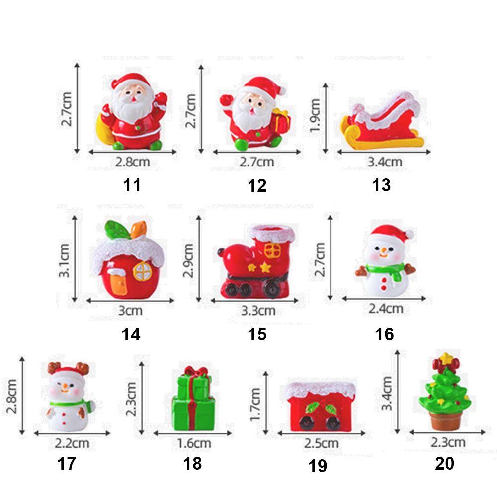 Mini Christmas Figurines Santa Clause Cartoon Snowman Statue Gift Miniature Knick-knacks