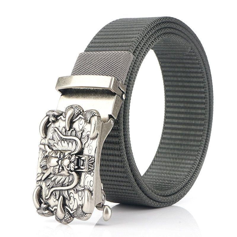 Men'S Nylon Belt Business Automatic Buckle Belt Casual Canvas Toothless Buckle Belt Strength Delivery