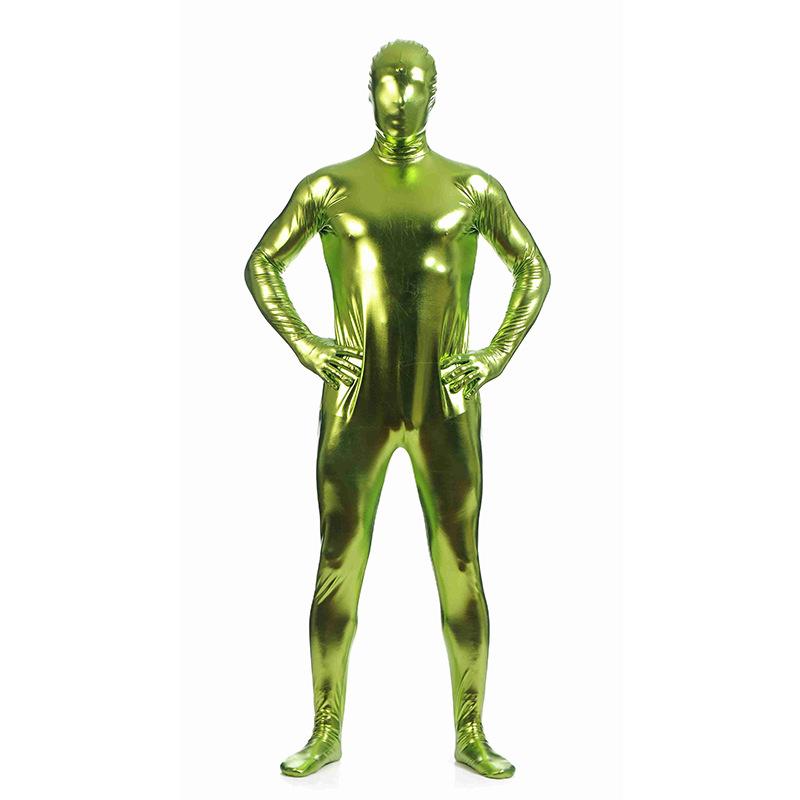 Латексный Zentai-костюм для всего тела Однотонный блестящий боди Костюм для Хэллоуина Сценический костюм