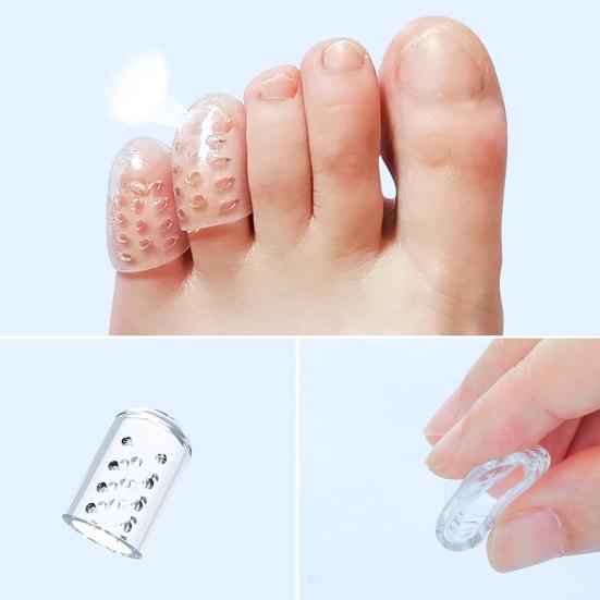Silicone Toe Covers Soft Stretchy Toe Protectors for Men Women Breathable Anti-Friction Gel Caps Foot Care Sleeves