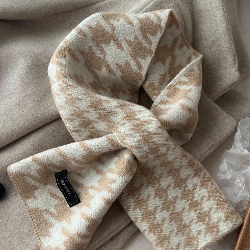 Pure Wool Scarf Women's Winter Scarf  Warm and High End  Knitted  Lazy  Children's and Parent Child Scarf