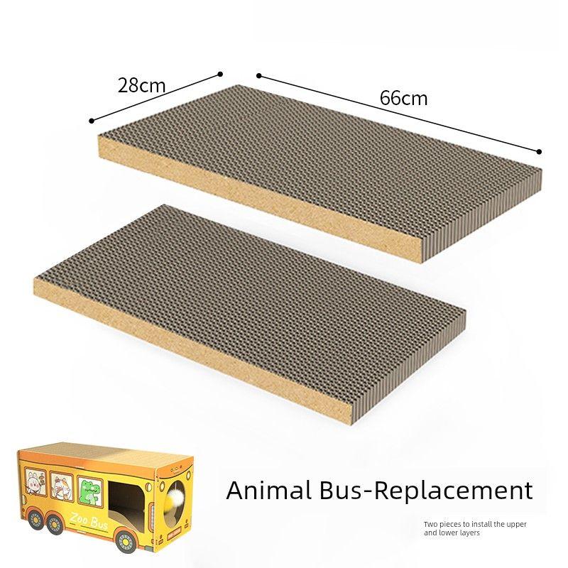

Cat Scratch Board Zoo Bus Integrated Corrugated Paper Cat Nest Scratch-Resistant Abrasion Resistant Not Easy to Remove Scraps Pet Supplies Oversized Zoo Bus Replacement