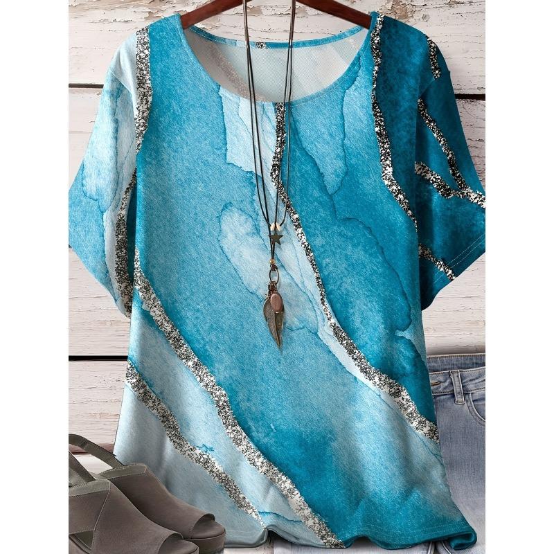 Vintage Women's Casual Loose T-Shirts Printed T-Shirt Fashion Tops Short Sleeves Tees O-Neck Oversized T-Shirt Female Clothing
