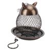Hanging Bird Feeder for Outdoor Iron Squirrel Proof Retro Cat Shaped Metal Mesh Wild Bird Feeder for Garden Decor