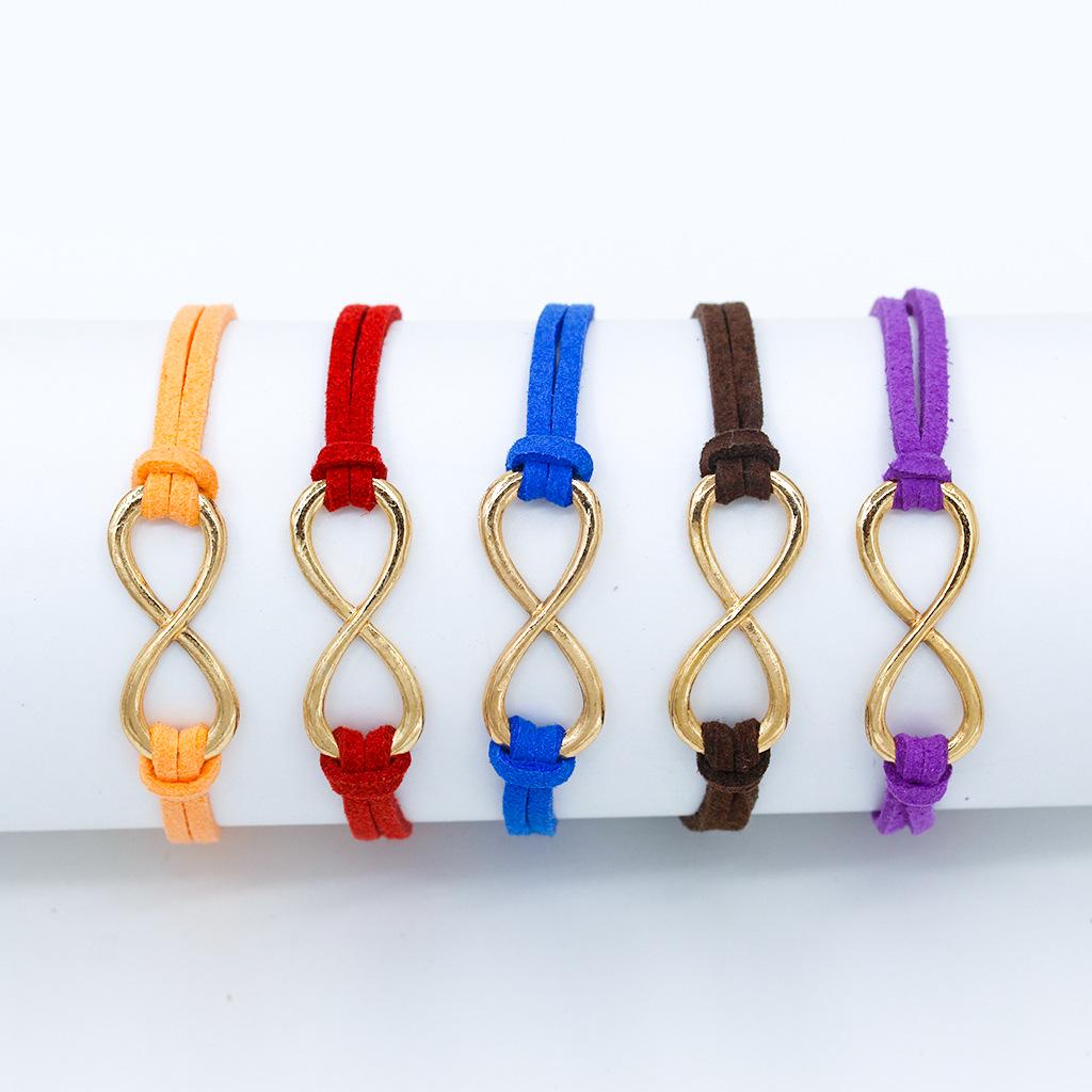 Fashion Symbol 8 Word Leather Rope Bracelet Personality Universal Bracelet Jewelry CLE