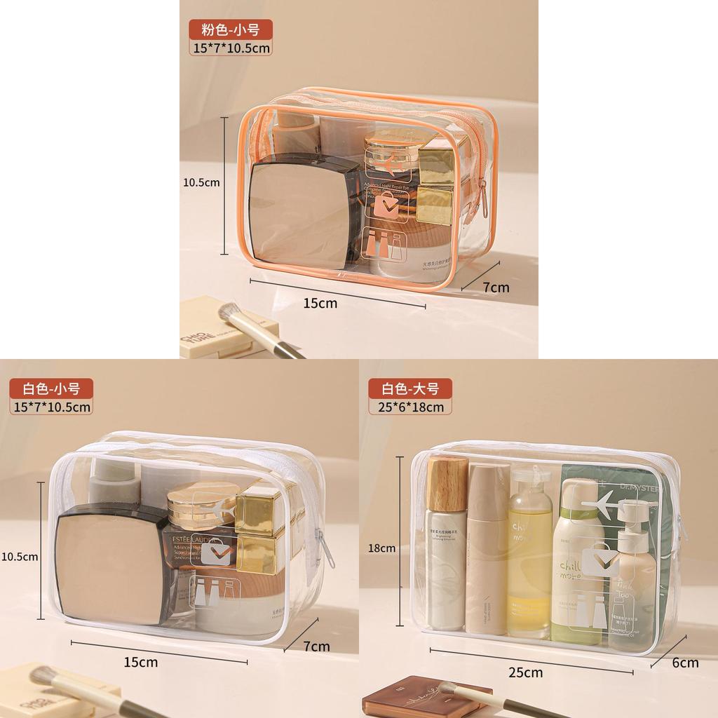 Modern Minimalist Pvc Travel Toiletry Bag With Large Capacity For Cosmetic And Bathroom Storage