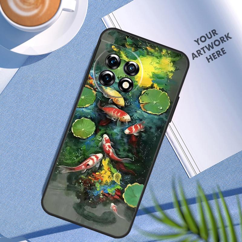 Koi Carp Fish Painting Case For OnePlus Nord CE 5 3 4 Lite N20 N30 OnePlus 15 13 12 11 10T 13T 13R 8 9 10 Pro Cover