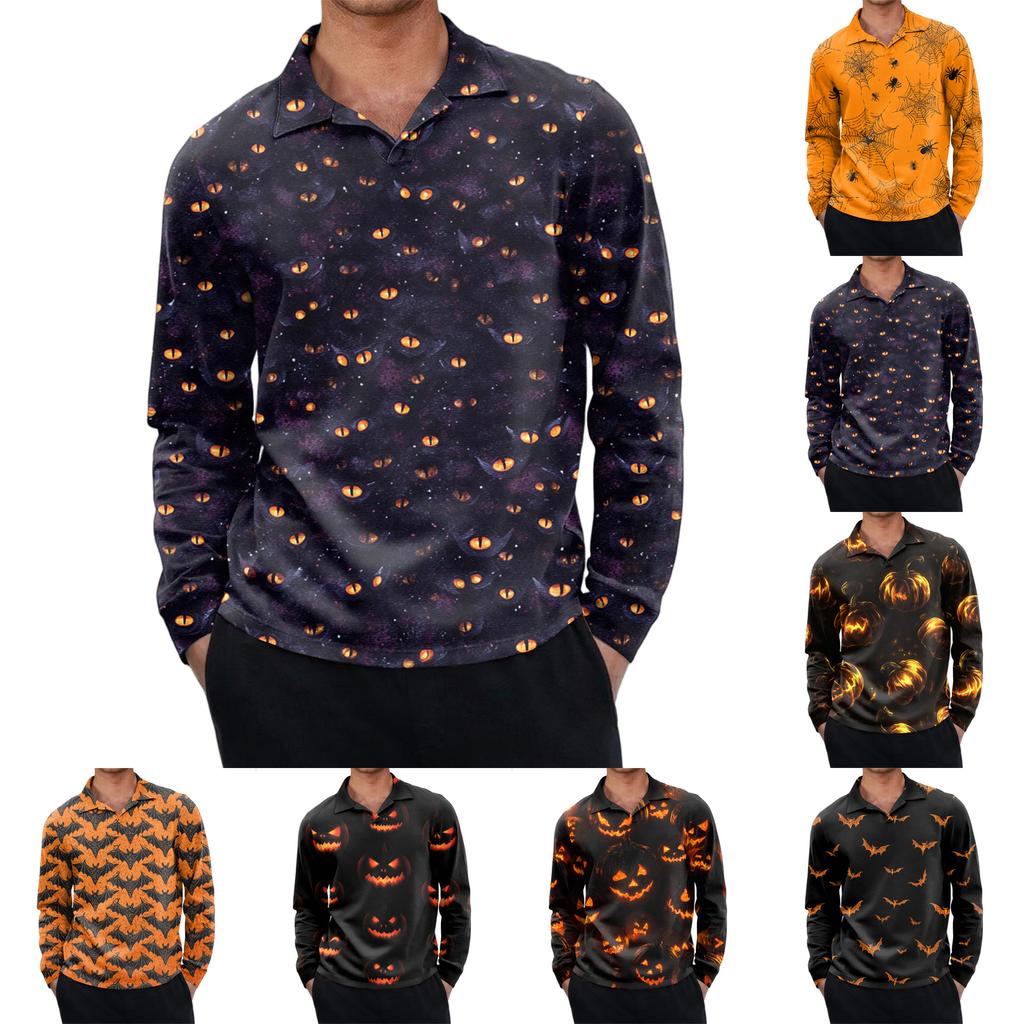Men's Casual Retro Small V-neck Long-sleeved Top