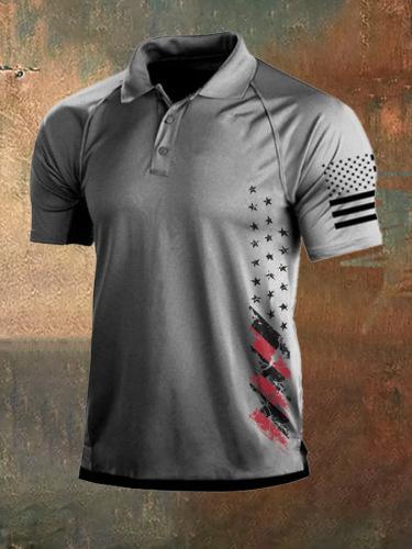 

New European and American 3D digital men s American fashion polo shirt trend for summer 3XL