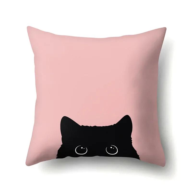 

Полиэстеровая наволочка для диванной подушки, домашний декор, диванная подушка, автомобильная подушка, милая наволочка с принтом кошки 66x66cm бордовый