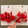 Chinese New Year Red Embroidery Hair Tie for Girls