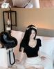 Sexy Bowknot U-Neck Clavicle T-Shirt: Low-Cut Summer Top for Women - Short-Sleeved, Tight Fit