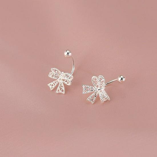 2025 Little Red Sweet Potato Bow Stud Earrings: New Light Luxury High-End Niche Women's Style