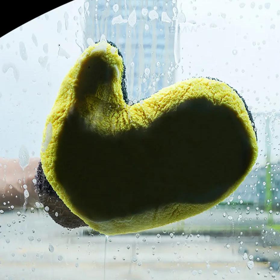 Car Washing Gloves: Double-Sided Chenille & Microfiber Mitts for SAFE Scratching-Free Cleaning & Drying - Ultimate Scratch Prote
