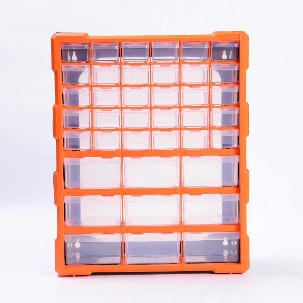 Tool Parts Storage with Lids 36/39 Grids Blocks Clear Drawers Adjustable Divider for Hardware Bin Screws Nuts Electronics