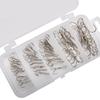 50pcs Barbed Fishing Treble Hooks Mix 2-10# High Strength Carbon Steel Hooks for Ice Sea Carp Fishing Lure Sharp Durable Tackle 260319