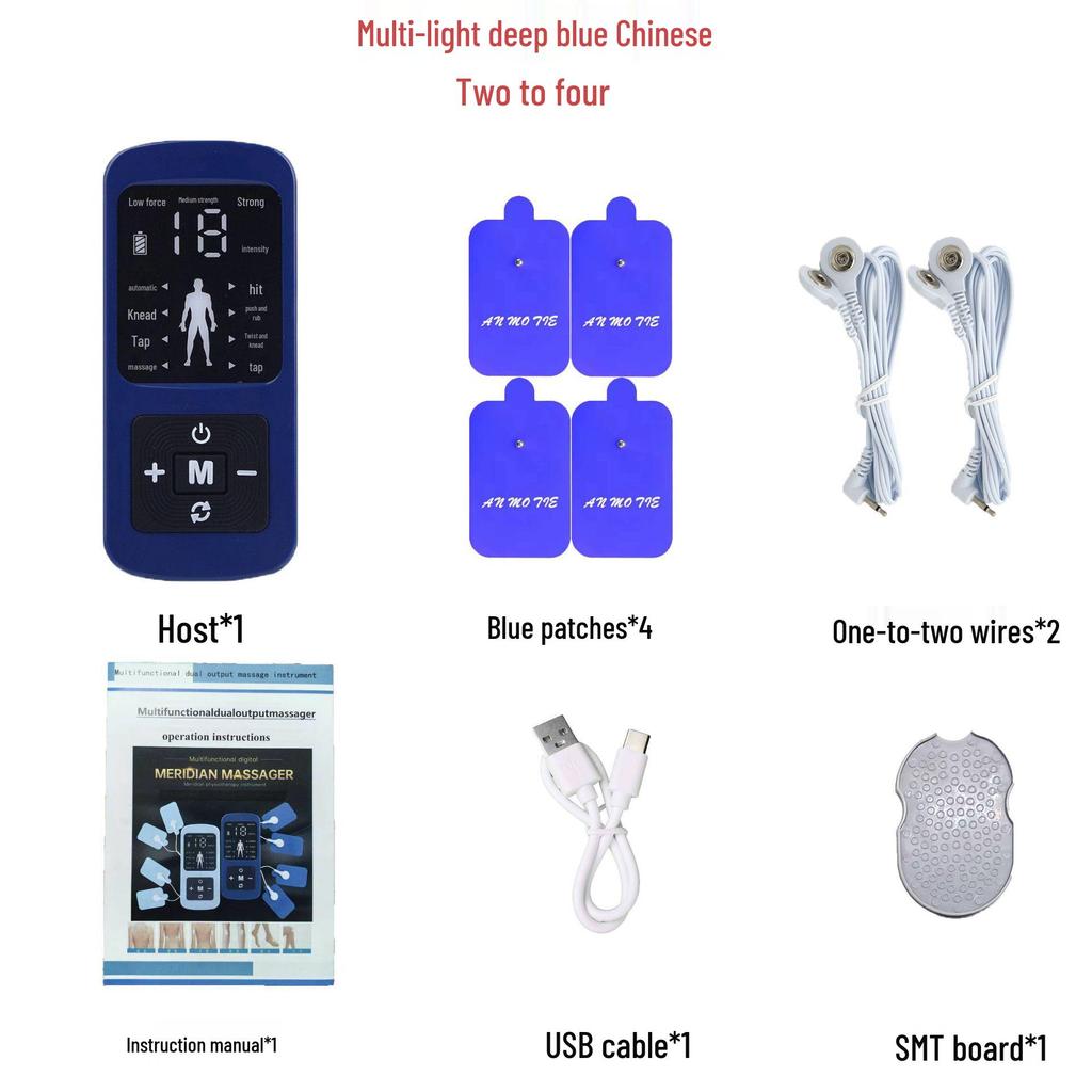 Rechargeable Multi-functional Meridian Pulse Massager with Chinese & English Settings