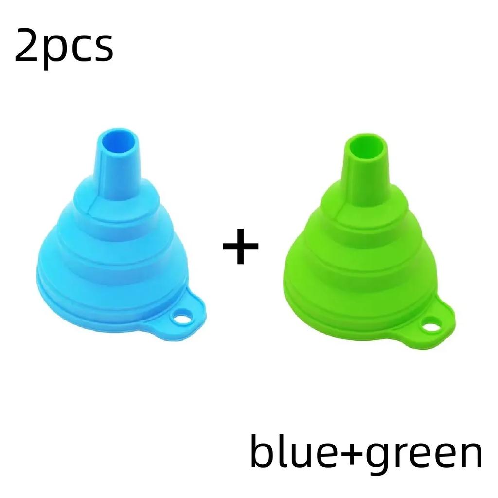 1/4PCS Silicone Collapsible Funnel Foldable Kitchen Long Neck Dispense Gadget Tool Filter Sorter Small Water Bottle Liquid Oil