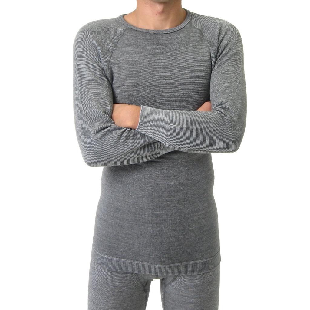 Mochihada Mochijoy Crew Neck Long Sleeve Shirt Thin and Slightly Thick Mesh Gray Innerwear Warm Winter Wear Winter Wear Motorcycle Fishing Golf