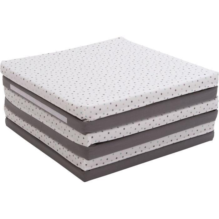 Tapis D'éveil XL - CANDIDE - Evolutif 5-en-1 - Gris / Etoiles