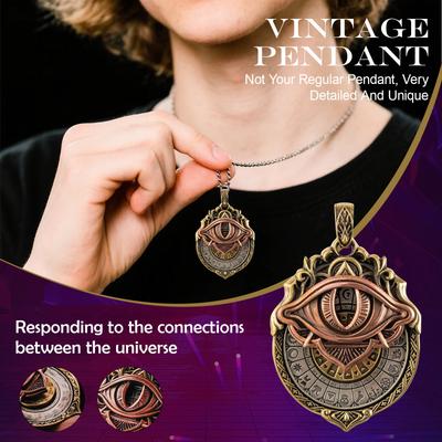 Pendant - All-Seeing Eye Necklace, Card Pendant, Mystic Divination Jewelry, Spiritual Guidance, Fate Insights, Smooth Rotation