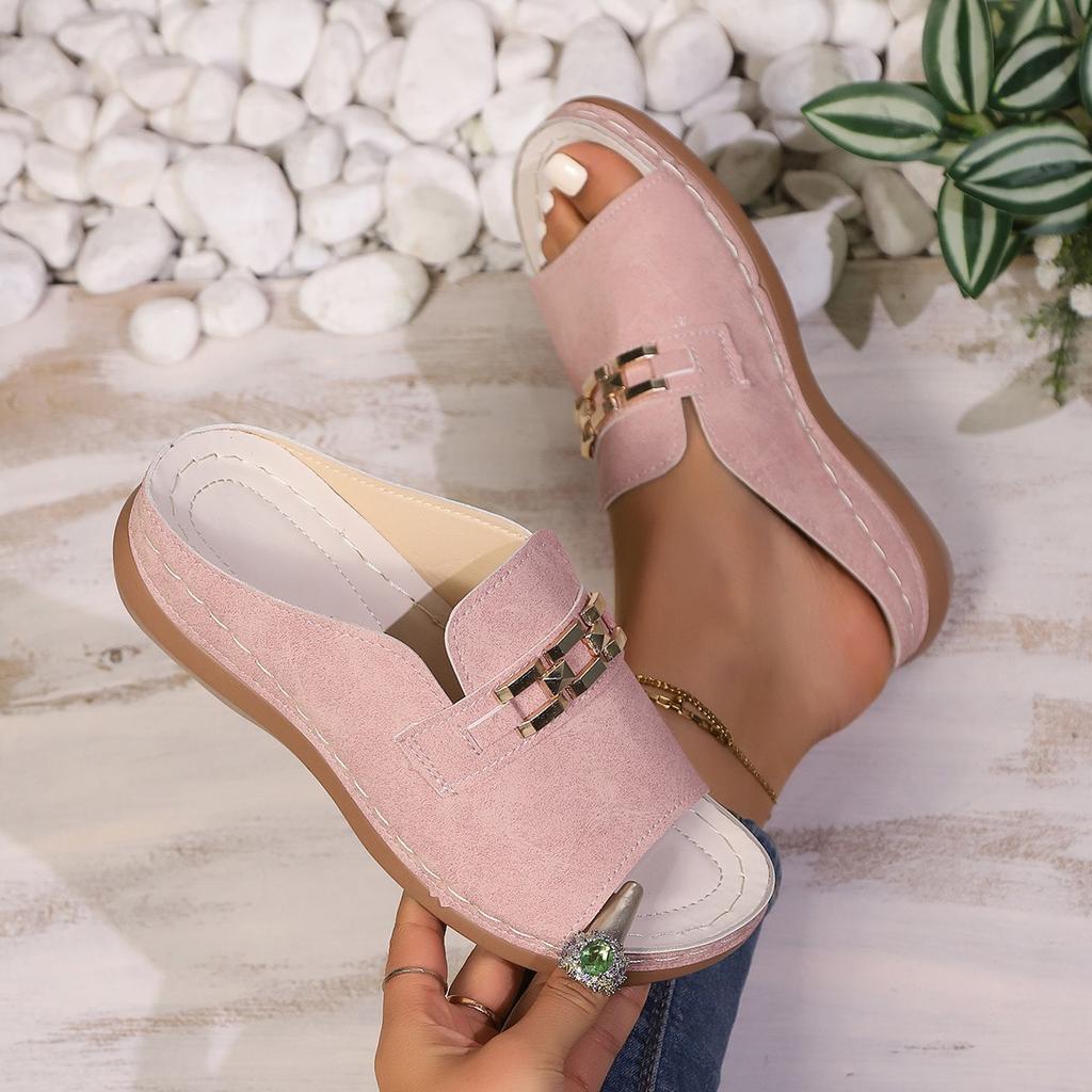 Sandalias de Dedo con Soporte de Arco para Mujer Sandalias de Cuña Slip-On Comodidad Casual Chanclas Planas Ligeras Sandalias de Verano Elegantes y Cómodas para Mujer