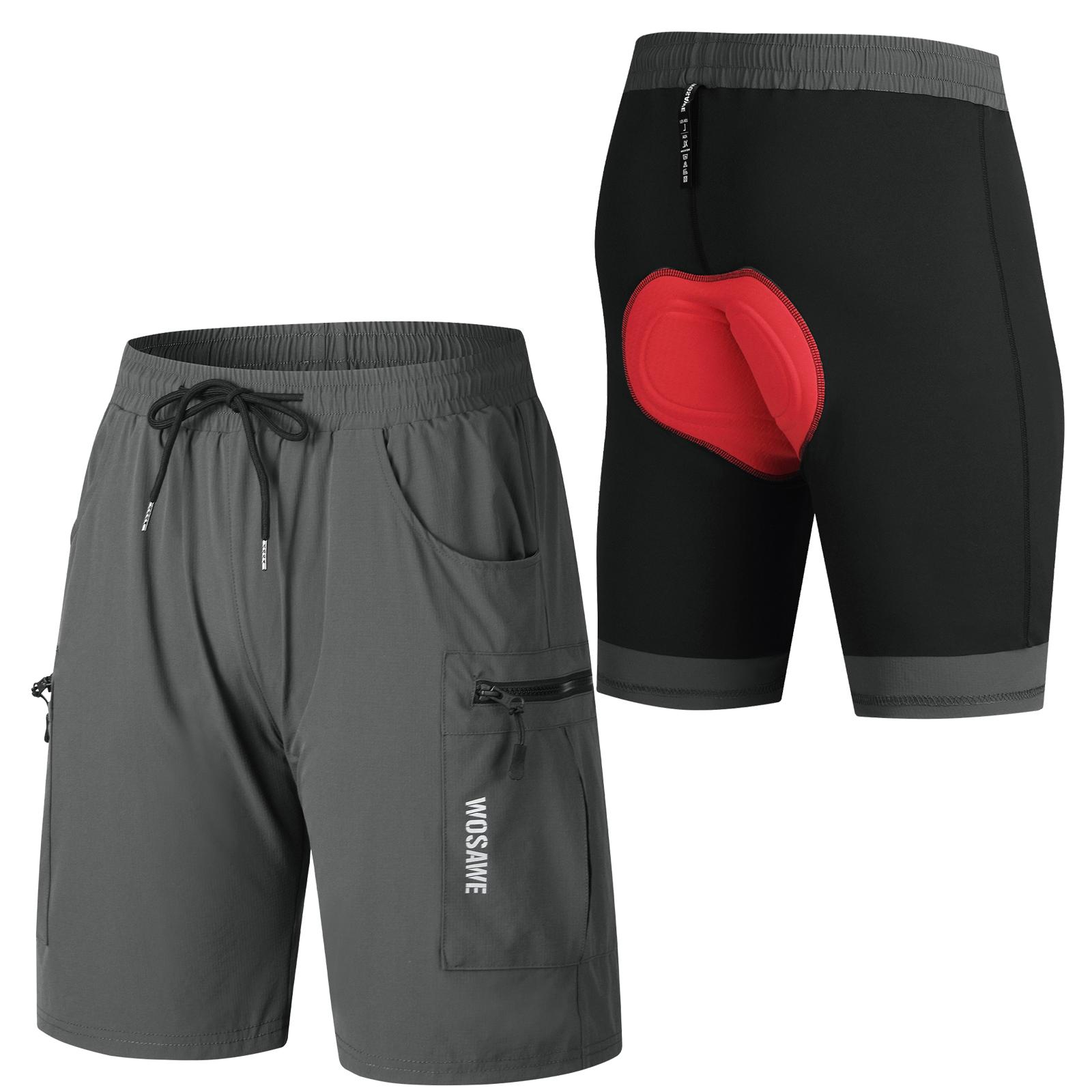 

WOSAWE Унисекс Уличные виды спорта Велоспорт Пеший туризм Дышащие Быстросохнущие Композитные Горные Шорты с Велопамперсом 3XL серый
