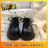 British Platform Heightening Retro Lace-up Single Shoes Brown Round Head College Style Small Leather Shoes Women's 2024 New Autumn and Winter