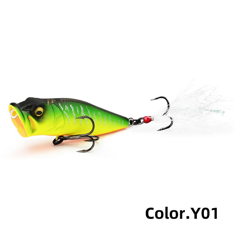 MEREDITH POPX Popper 64mm 8.4g Surface Chugger Feather Tail Pike Bass POPX