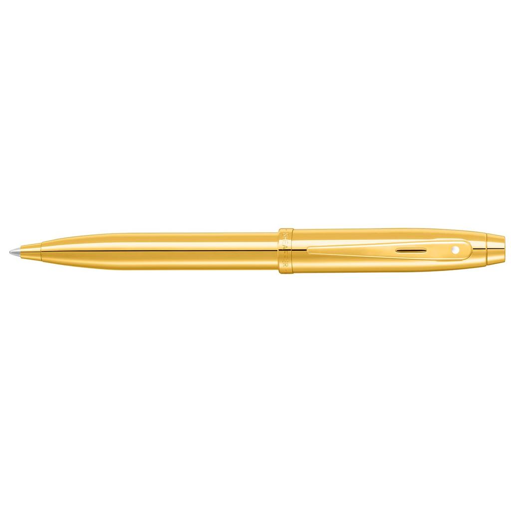 Sheaffer 100 9372 Glossy PVD Gold Ballpoint Pen with PVD Gold Trim