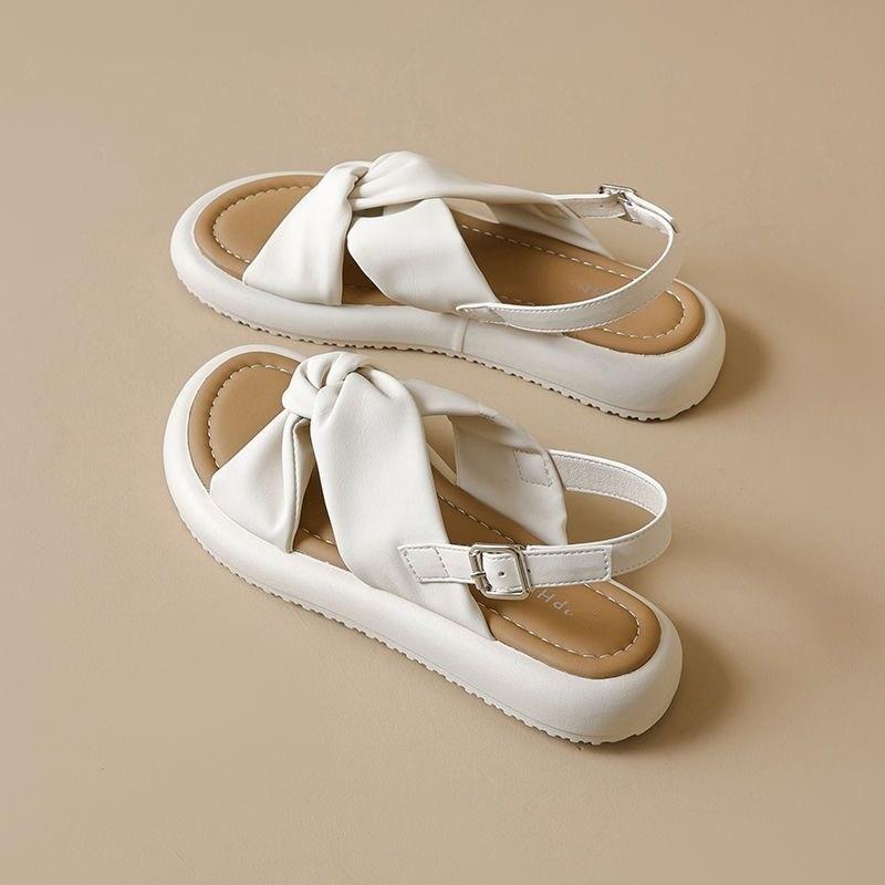 Fairy flat-soled sandals female non-slip 2025 summer new casual fashion outer wear versatile soft sole one-word sandals