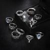 Mode Dam 11-delars Ringset - Damring Metallring Glansig Ring Metallring Julklapp