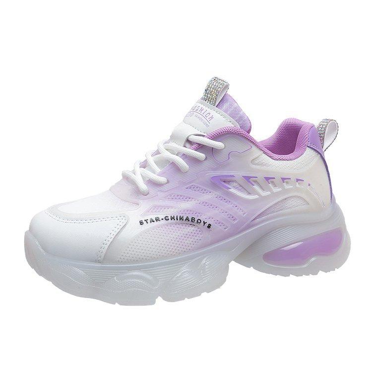 

модная спортивная обувь для женщин, новинка 2024 года, спортивная обувь с сеткой, повседневные кроссовки на платформе с градиентом, женская обувь 34 фиолетовый