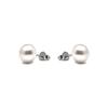 Luxenter Boucles d'oreilles en argent 925 avec perle blanche finition en rhodiée - Essential