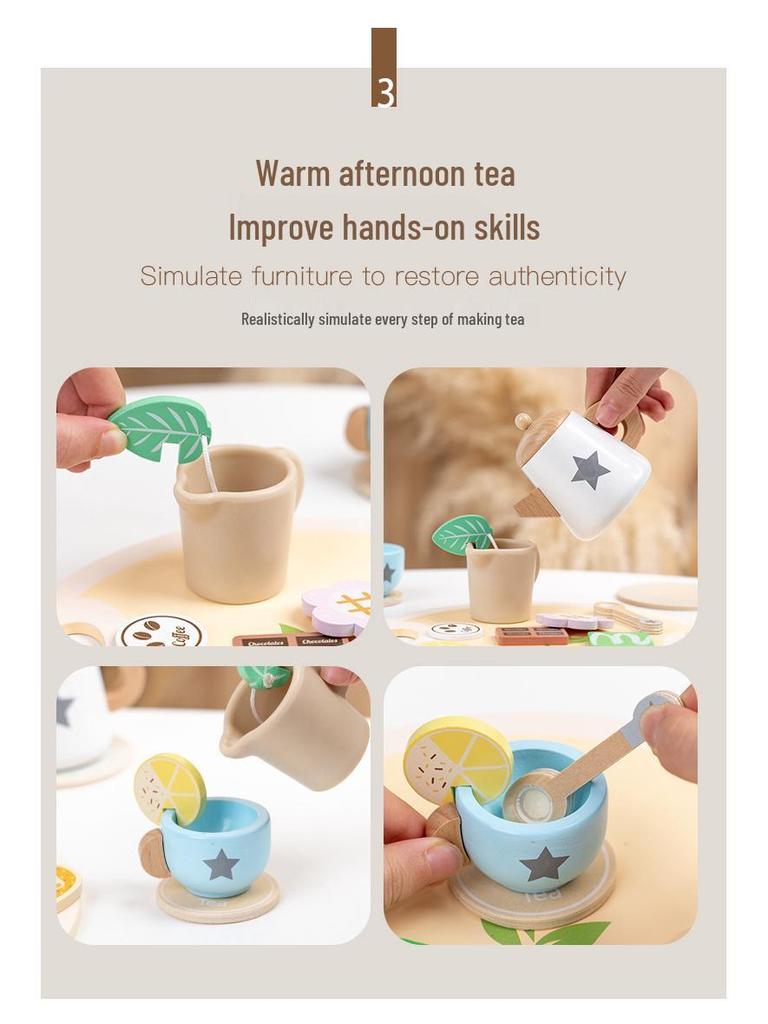 Wooden Danish Ice Cream & Tea Playhouse Toy for Kids & Parents
