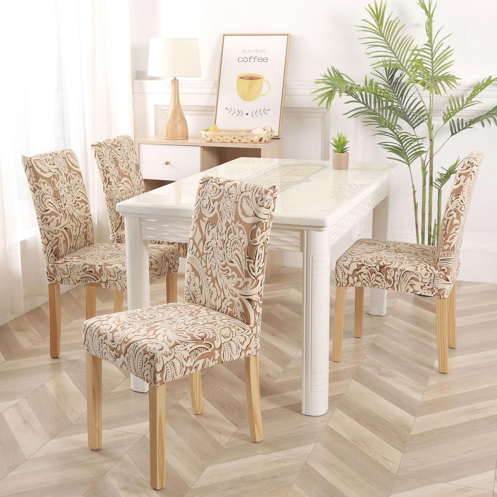 Bedruckter Stuhlbezug Elastischer Küchen-Sitzbezug Stretch Spandex Stuhlbezüge für Esszimmer Hochzeit Hotel Bankett Waschbar