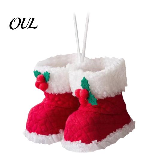 Cute Animal Tree Pendant Soft Plush Christmas Boot Ornament, Decorative Knitted Woolen Xmas Supplies Hanging for Tree, Holiday Party Decor Branch