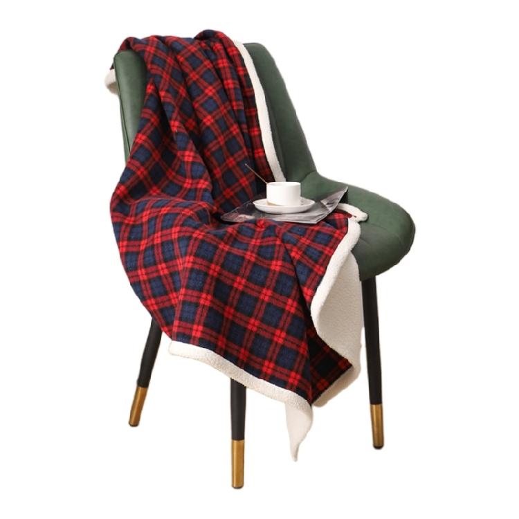 Plaid Couch Decorative Blanket Soft Throw Blankets Polyester Material for Sofa