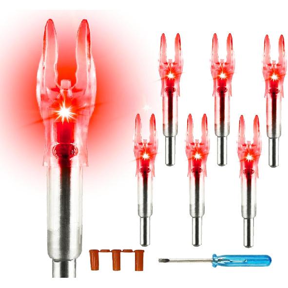 Arrow Nock X/5.2mm LED Nock Screwdriver Included, 6 PCS Universal Fit for Arrows with ID of .204".233".244" & .246"