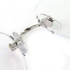 Excellent Cartier Glasses Square Two-Point Rimless Silver Mens Used